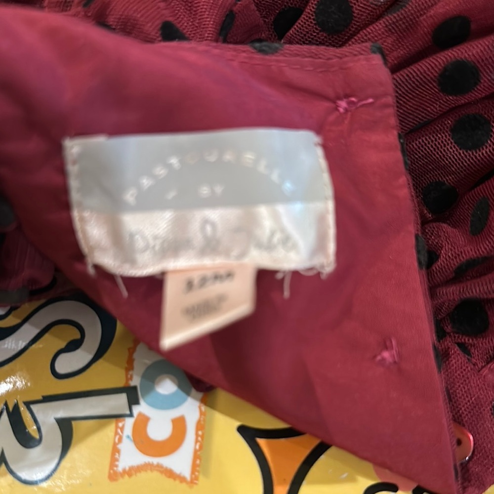 Pippa & Julie Burgundy Polka Dot Dress